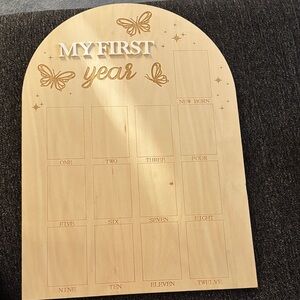 Wooden My First Year Photo Frame